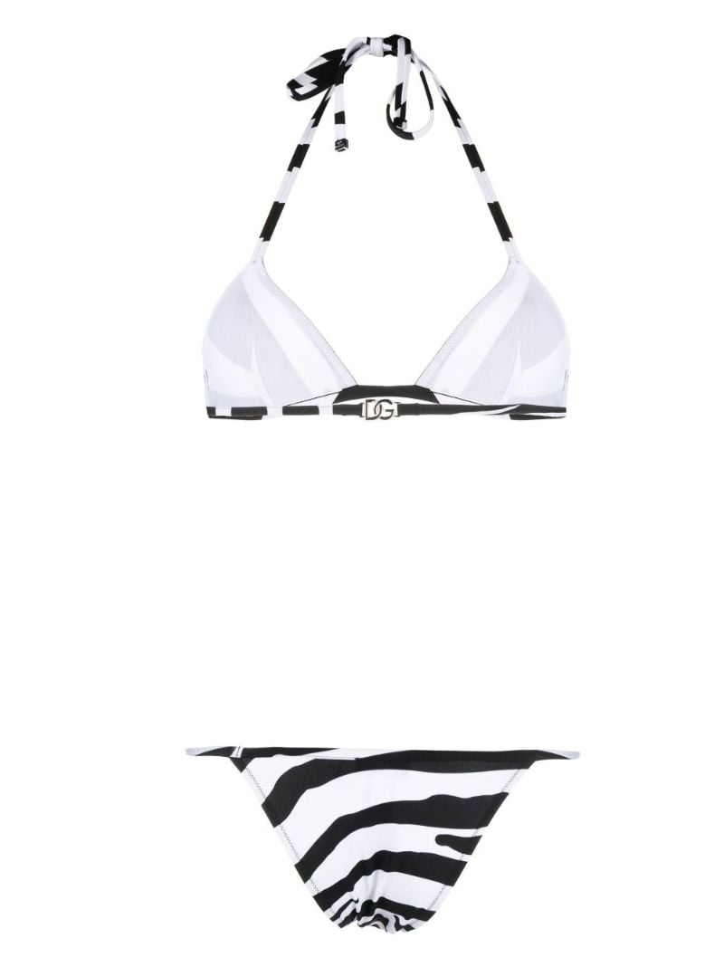 Black and White Zebra Print Bikini