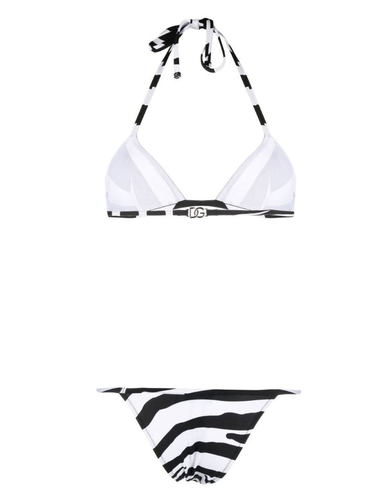 Black and White Zebra Print Bikini