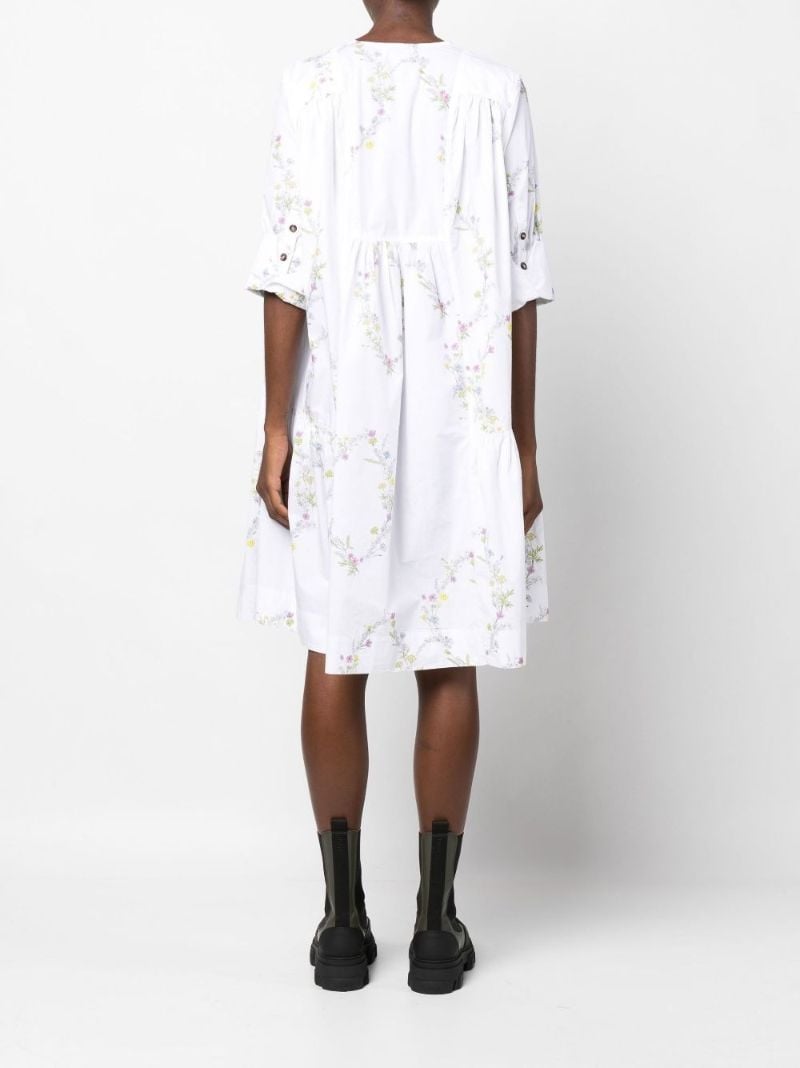 White Embroidered Tiered Mini Dress