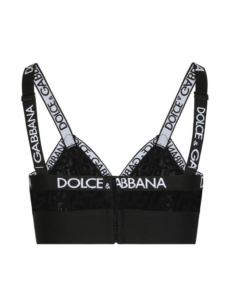 Black Logo Jacquard Triangle Bra