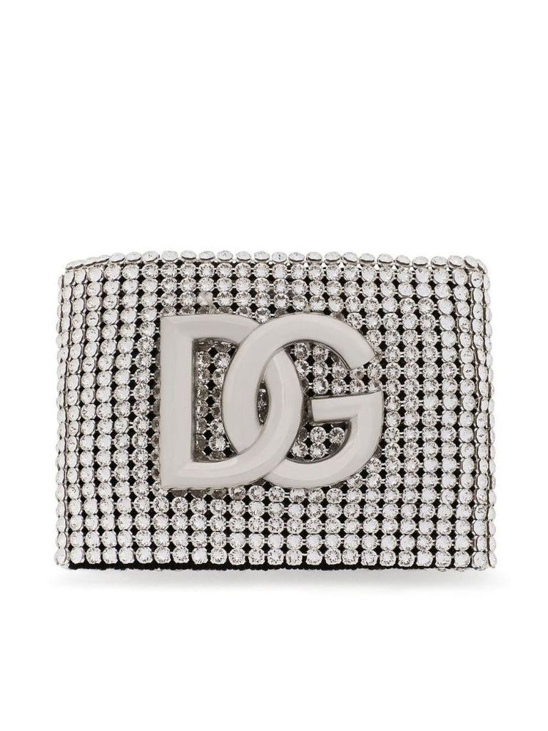 Black Crystal Mesh Bracelet with Logo