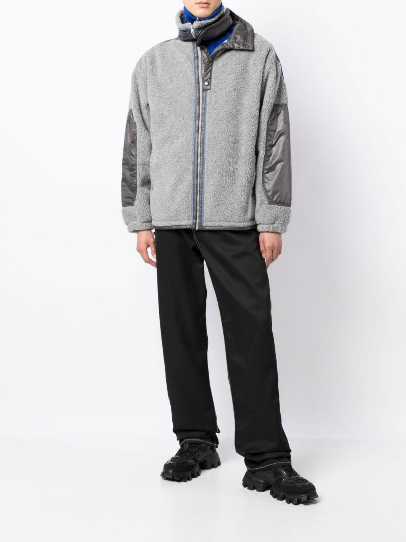 Grey Double Collar Fleece Jacket
