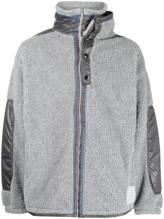 Grey Double Collar Fleece Jacket