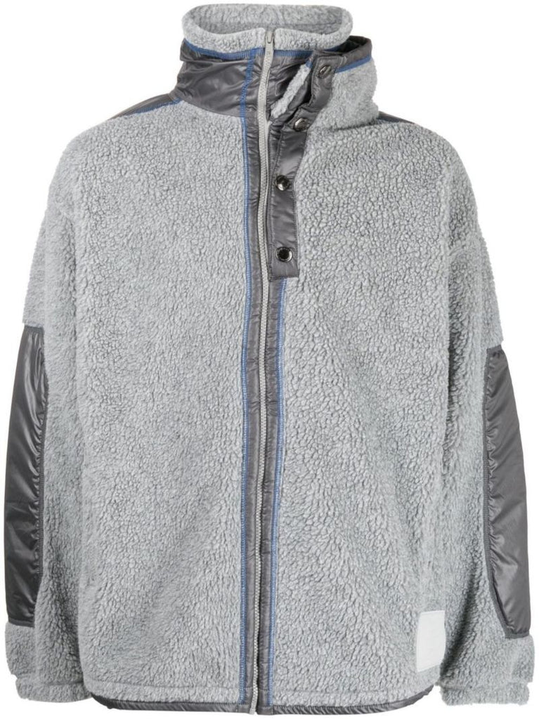 Grey Double Collar Fleece Jacket