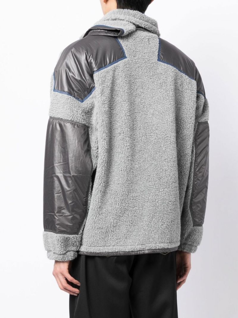 Grey Double Collar Fleece Jacket