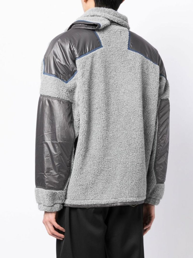 Grey Double Collar Fleece Jacket