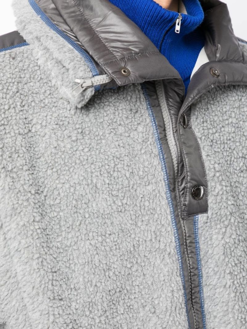 Grey Double Collar Fleece Jacket
