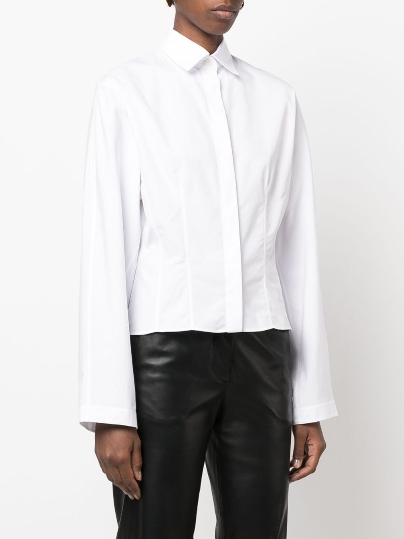 White Corset Cotton Poplin Shirt