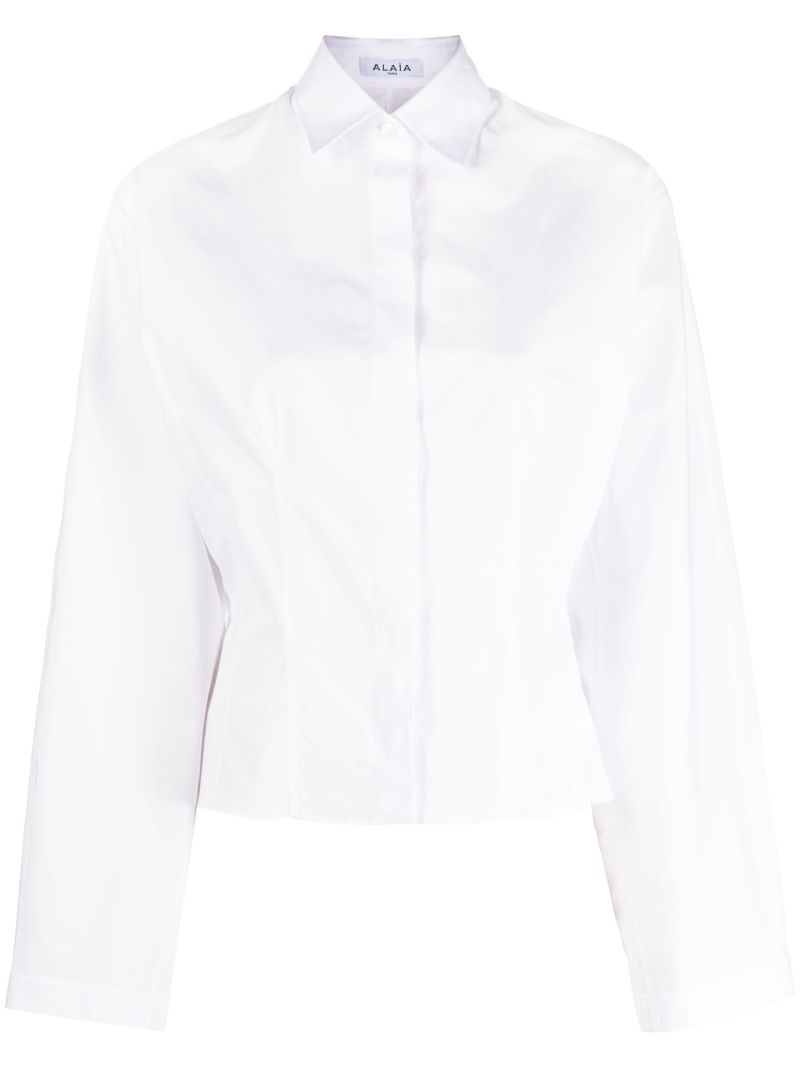 White Corset Cotton Poplin Shirt