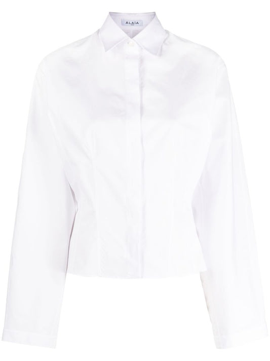 White Corset Cotton Poplin Shirt