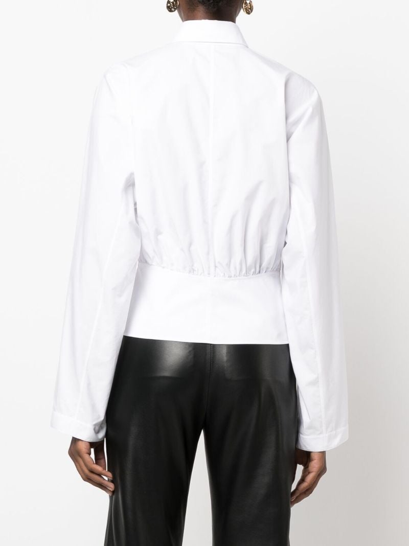 White Corset Cotton Poplin Shirt