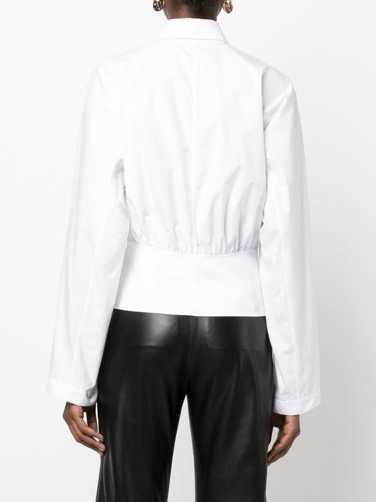 White Corset Cotton Poplin Shirt