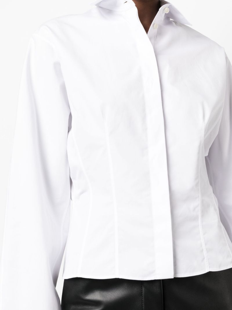 White Corset Cotton Poplin Shirt