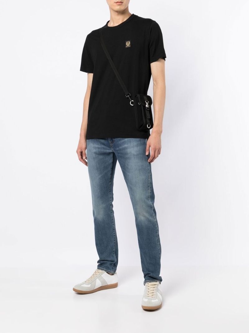 Black Logo Patch Cotton T-shirt
