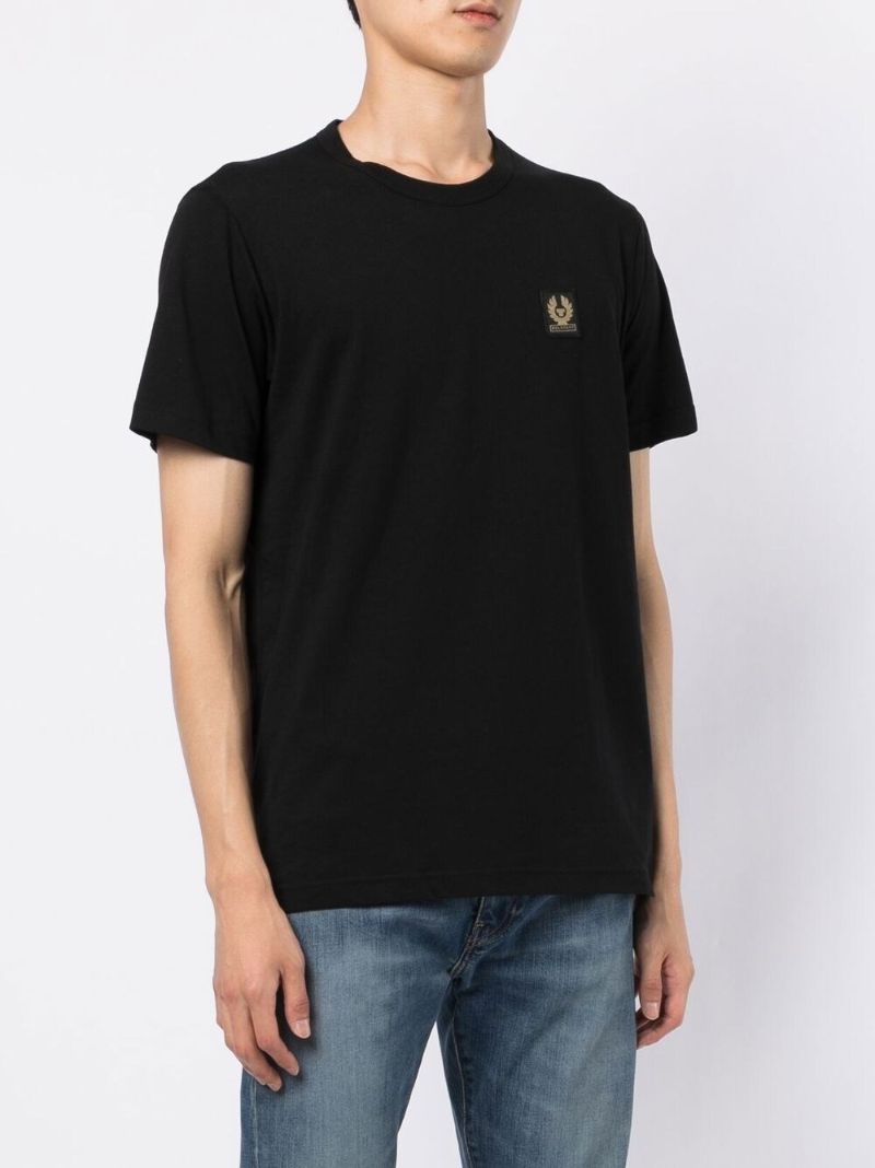 Black Logo Patch Cotton T-shirt