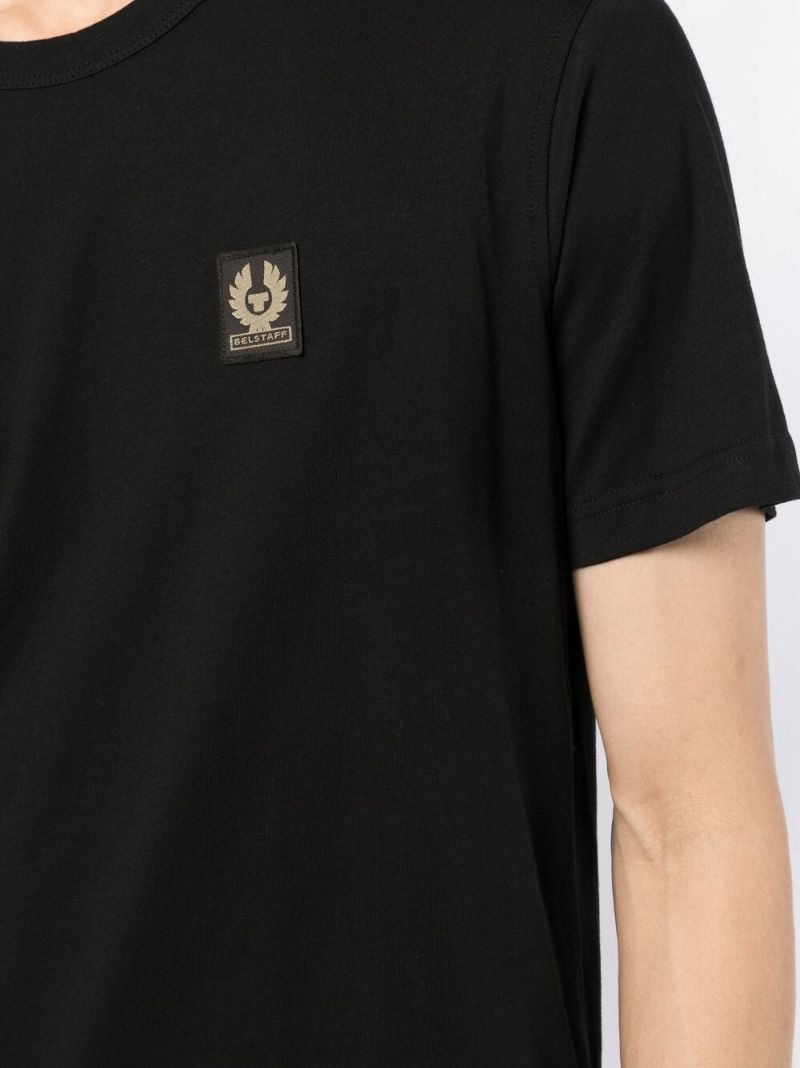 Black Logo Patch Cotton T-shirt