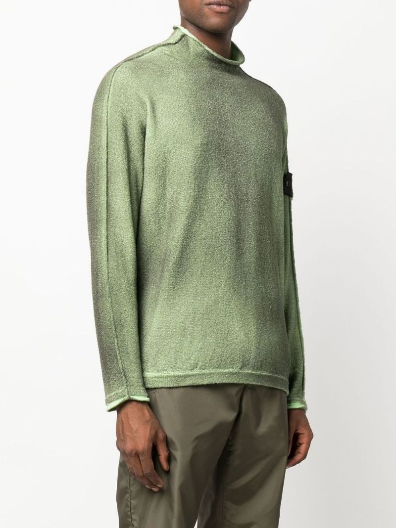 Green Tie-dye Mock Neck Sweater