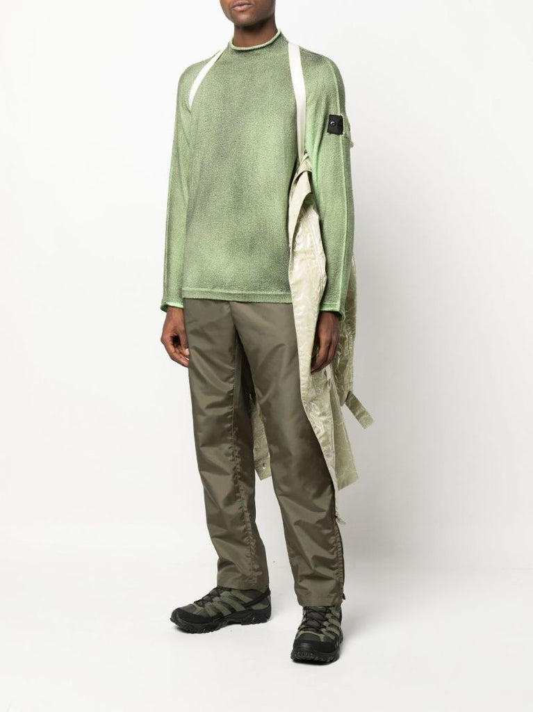 Green Tie-dye Mock Neck Sweater
