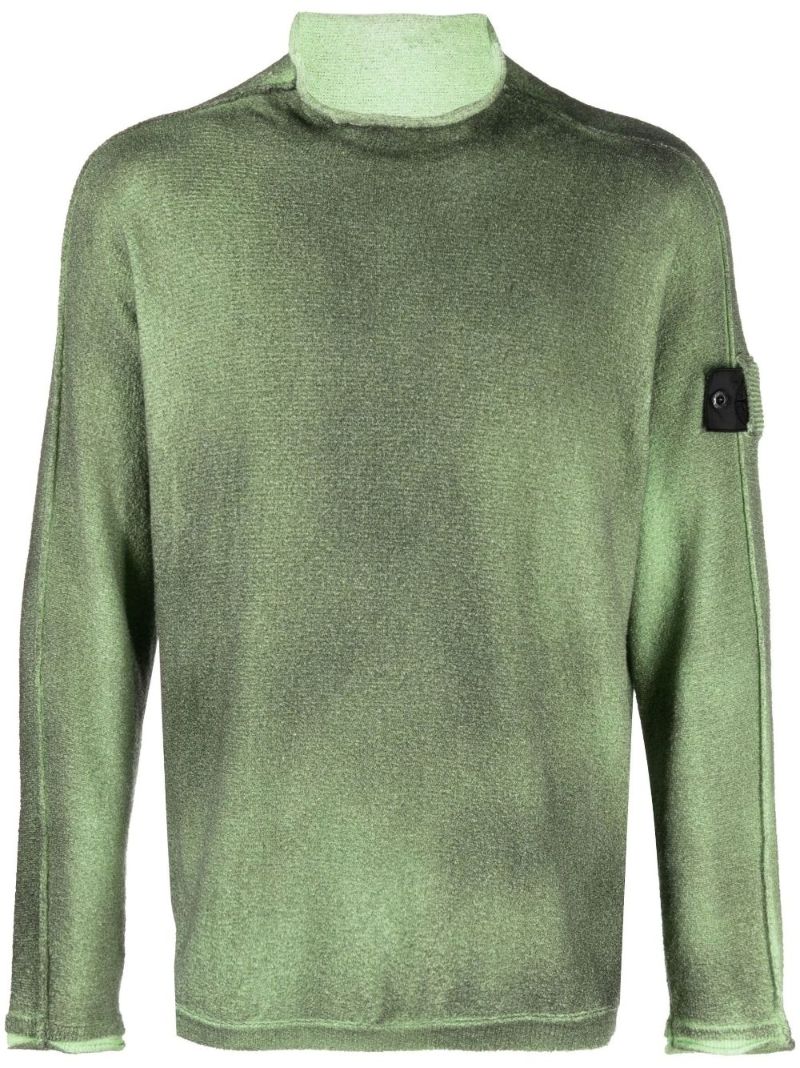Green Tie-dye Mock Neck Sweater