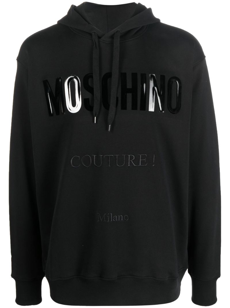 Black Logo Organic Cotton Hoodie