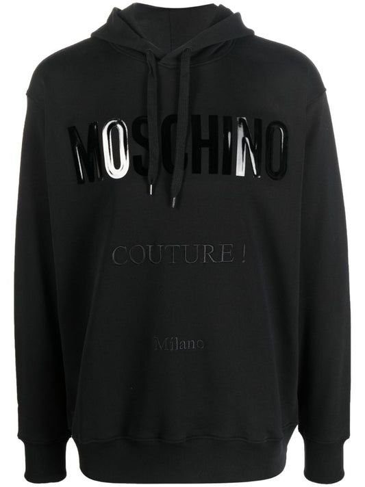 Black Logo Organic Cotton Hoodie