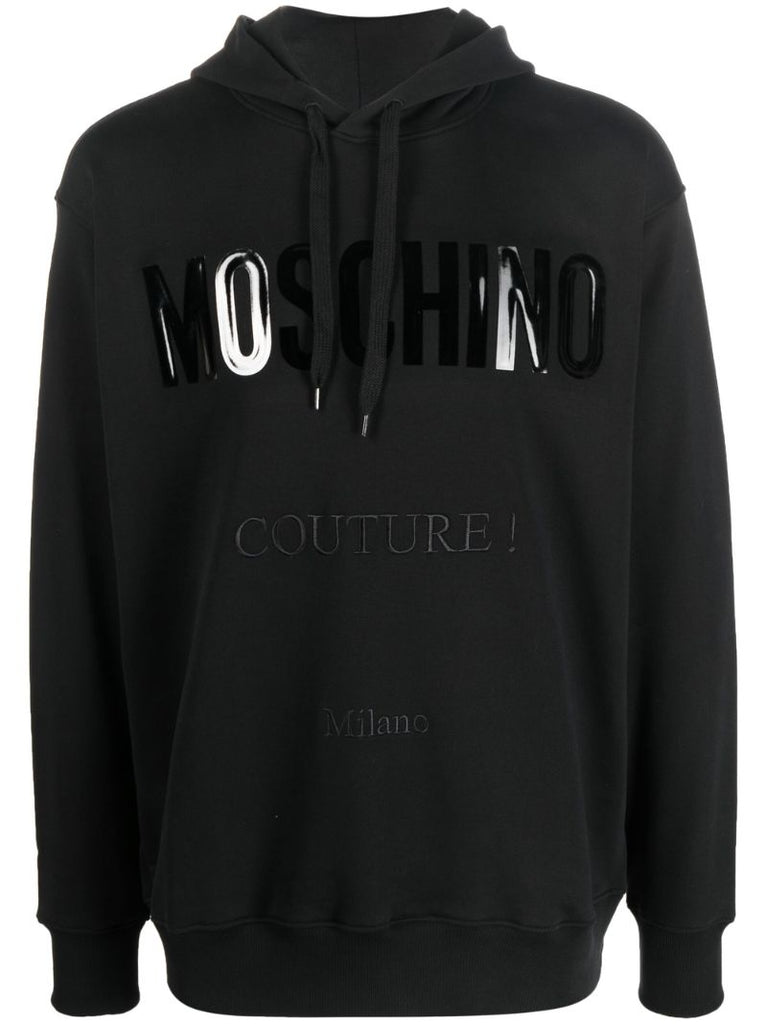 Black Logo Organic Cotton Hoodie