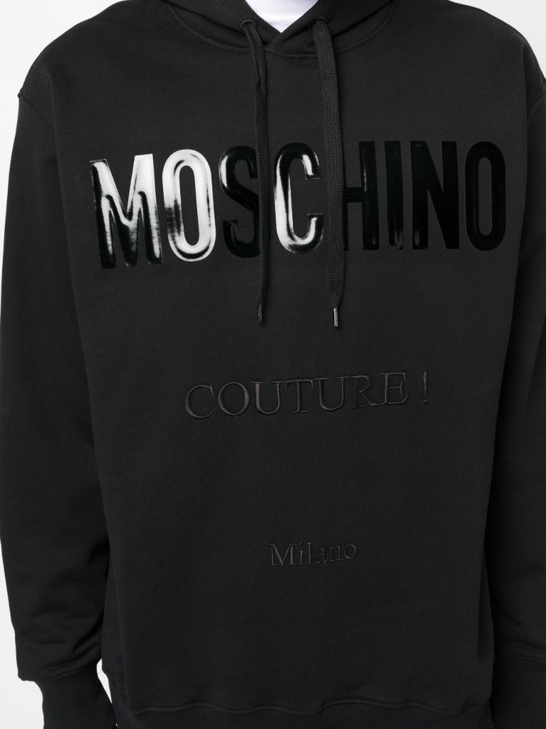 Black Logo Organic Cotton Hoodie