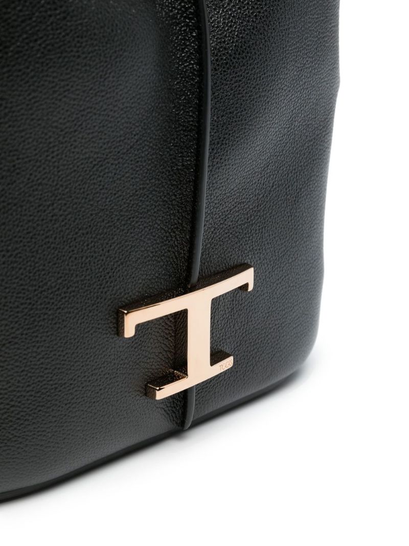 Black Timeless Leather Bucket Bag