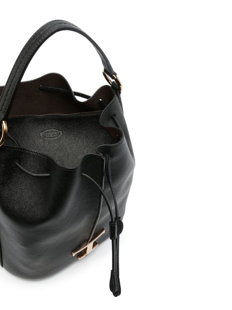 Black Timeless Leather Bucket Bag