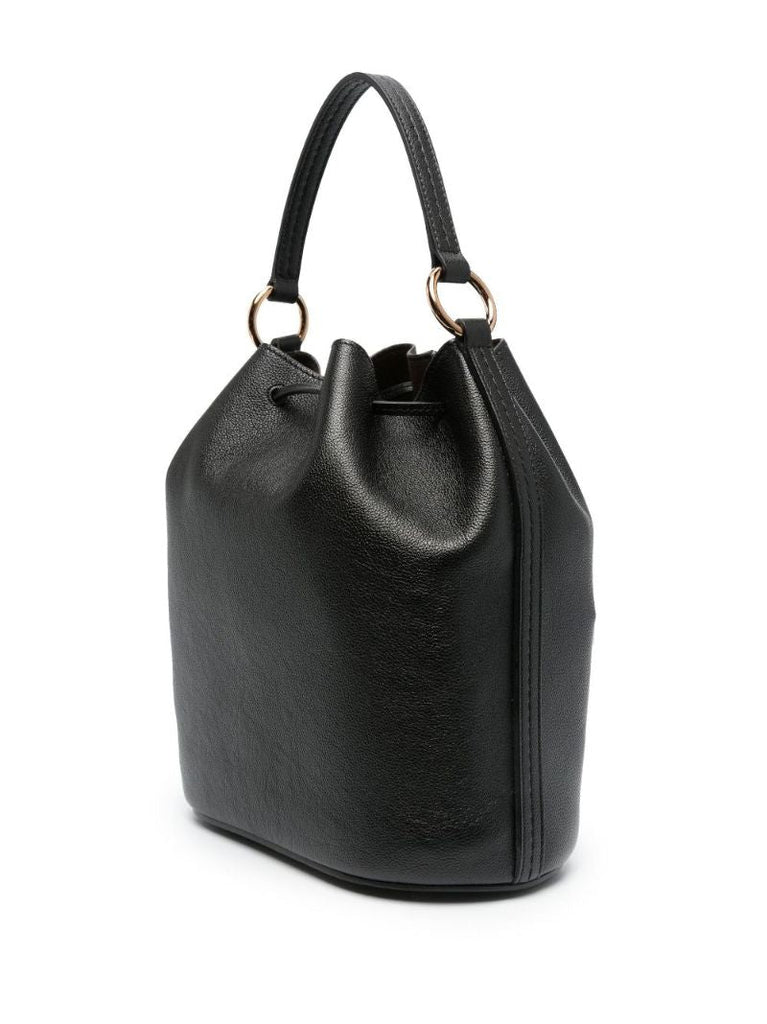 Black Timeless Leather Bucket Bag