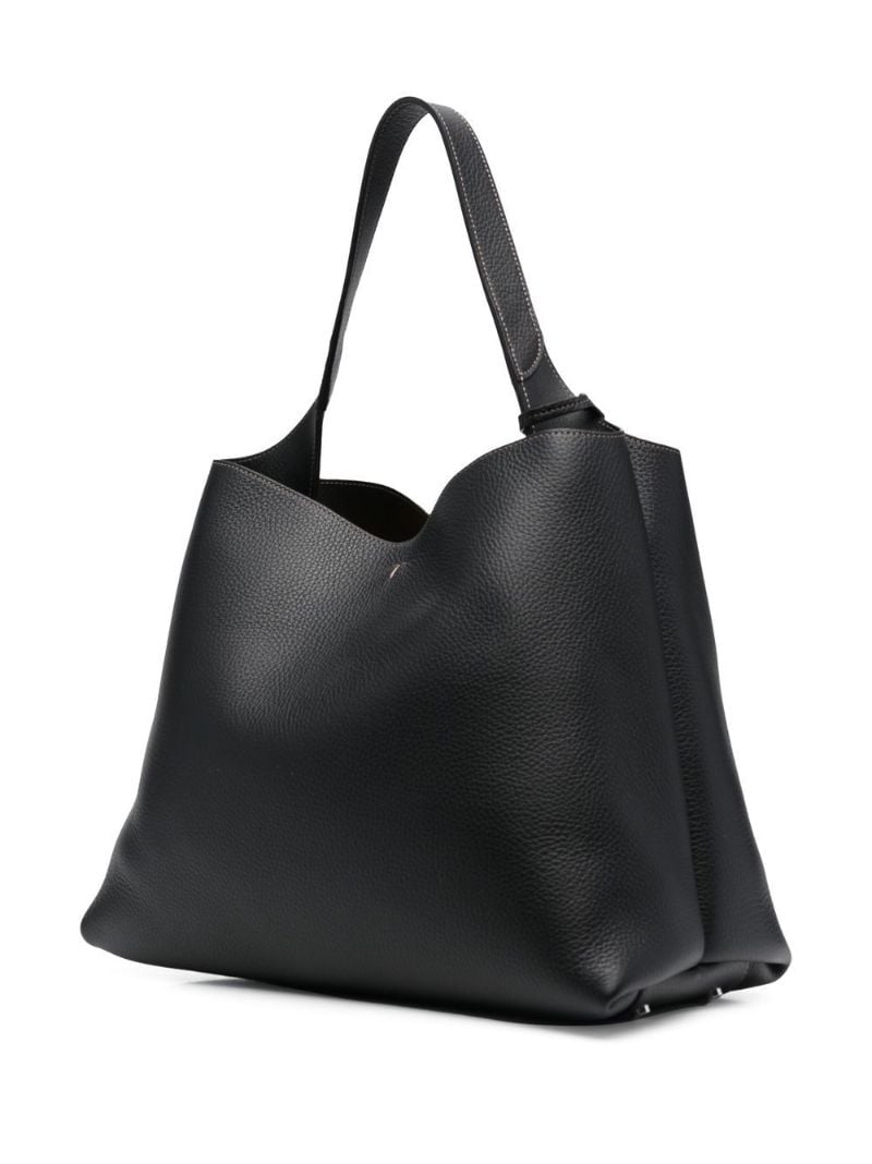 Black Medium Leather Tote Bag
