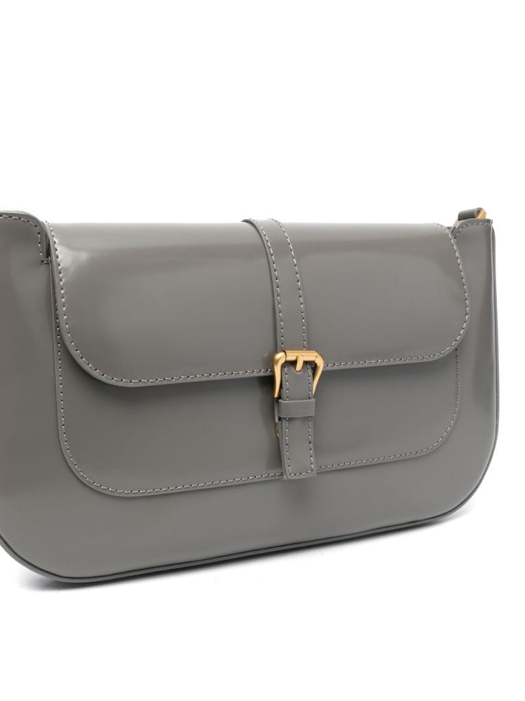 Grey Miranda Lizard Effect Leather Shoulder Bag
