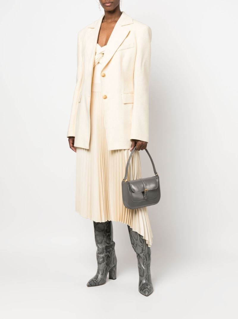 Grey Miranda Lizard Effect Leather Shoulder Bag