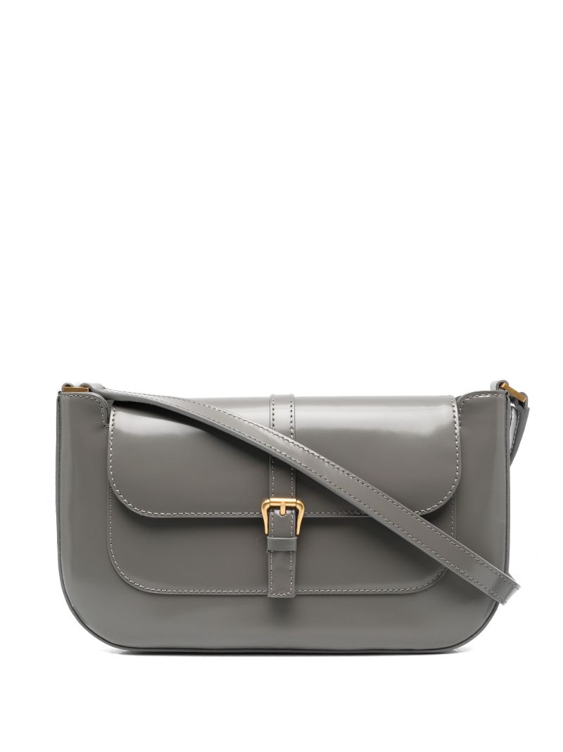 Grey Miranda Lizard Effect Leather Shoulder Bag