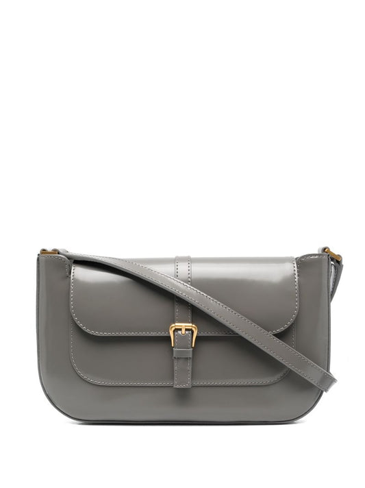 Grey Miranda Lizard Effect Leather Shoulder Bag