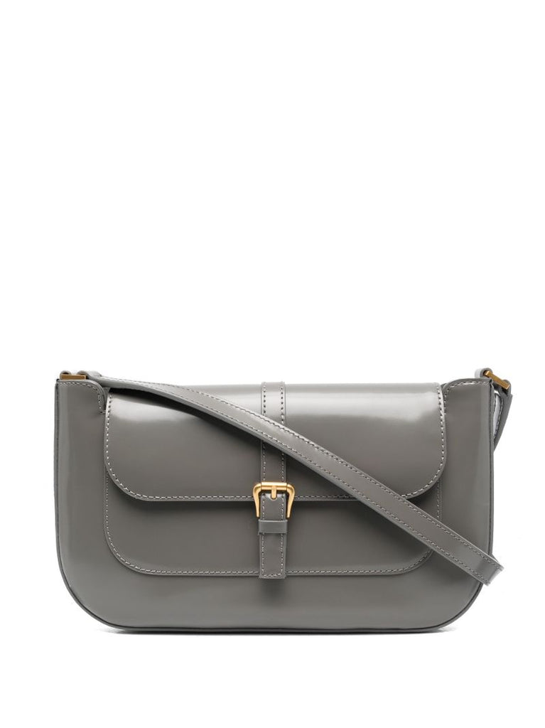Grey Miranda Lizard Effect Leather Shoulder Bag
