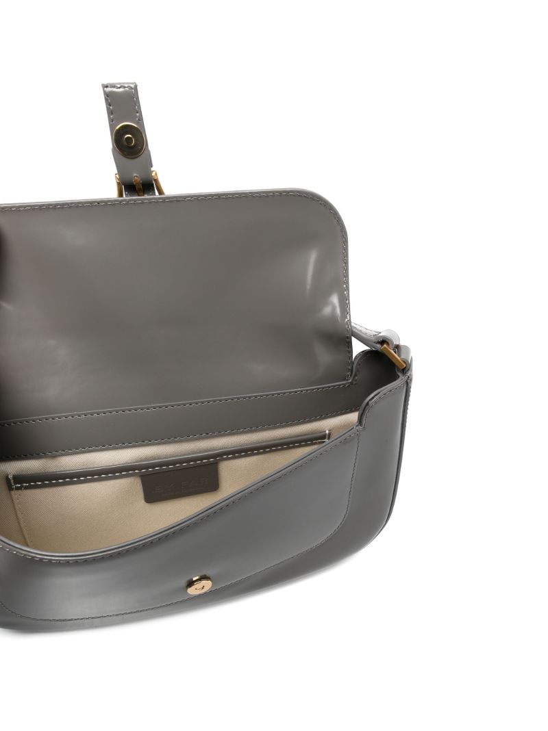 Grey Miranda Lizard Effect Leather Shoulder Bag