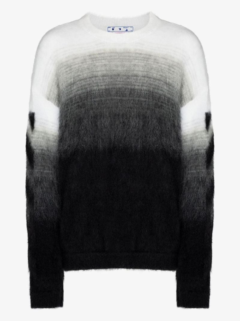 Black Gradient Effect Brushed Sweater