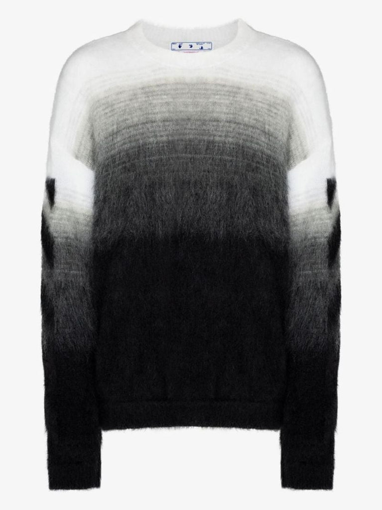 Black Gradient Effect Brushed Sweater