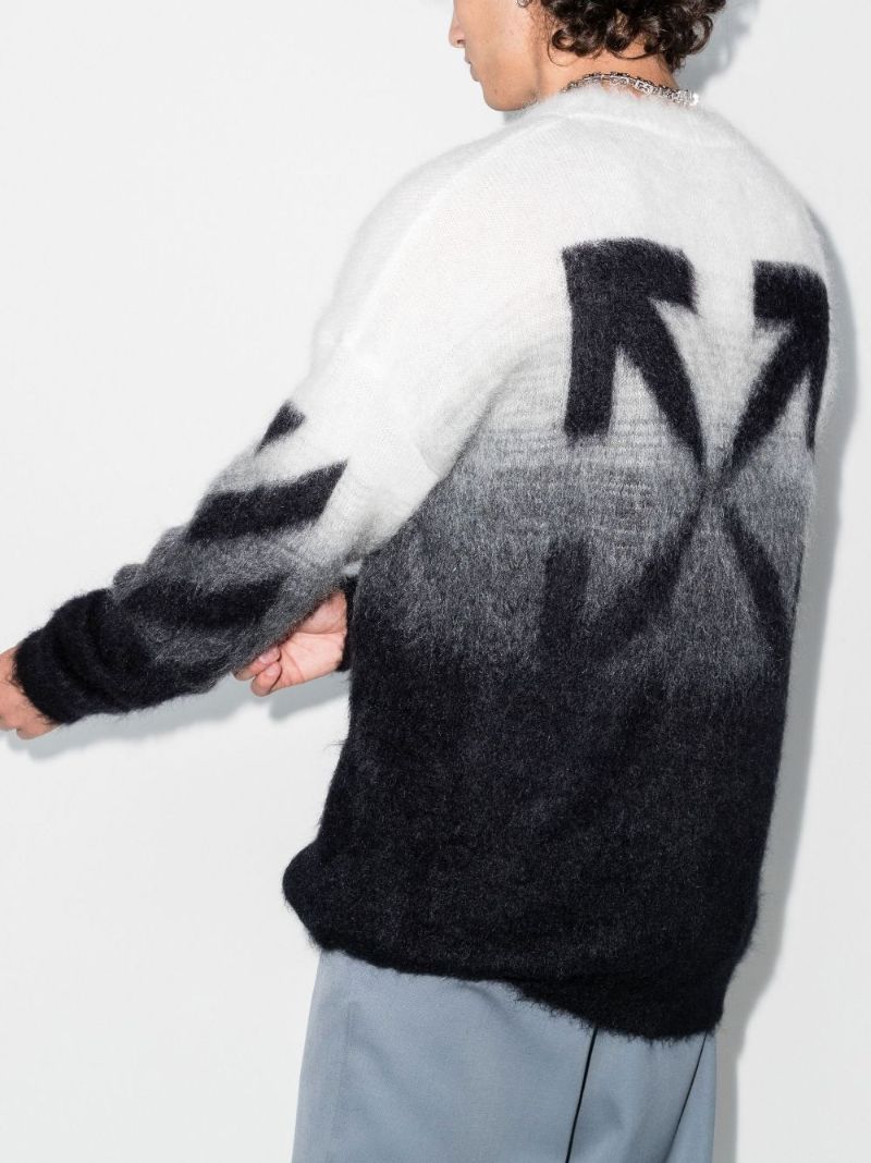 Black Gradient Effect Brushed Sweater