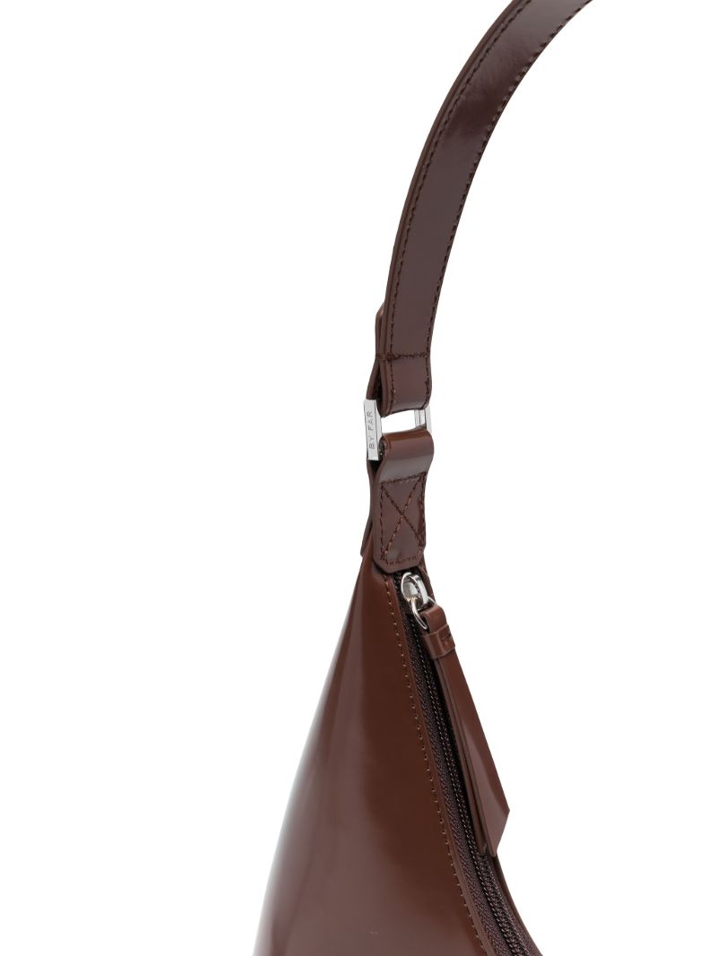 Brown Amber Patent Leather Shoulder Bag