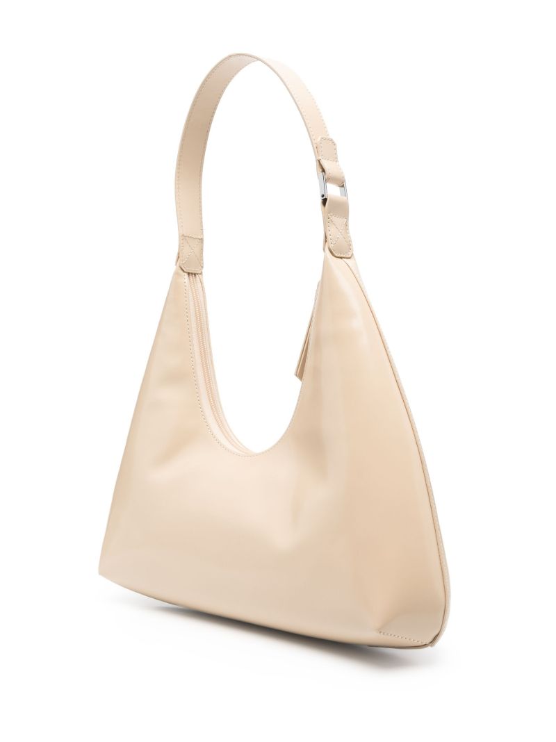 Neutral Amber Patent Leather Shoulder Bag