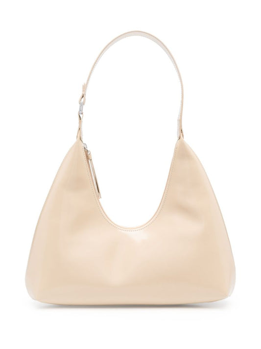 Neutral Amber Patent Leather Shoulder Bag