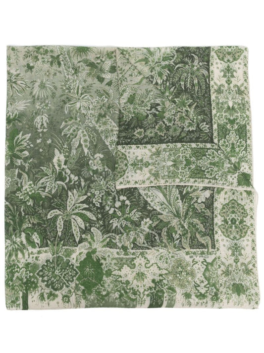 Green Bombay Floral Print Cashmere Scarf