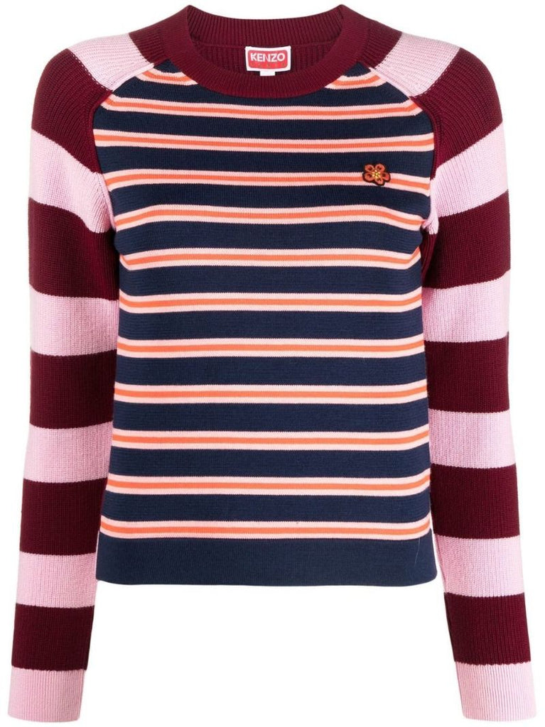 Pink Boke Striped Wool Sweater