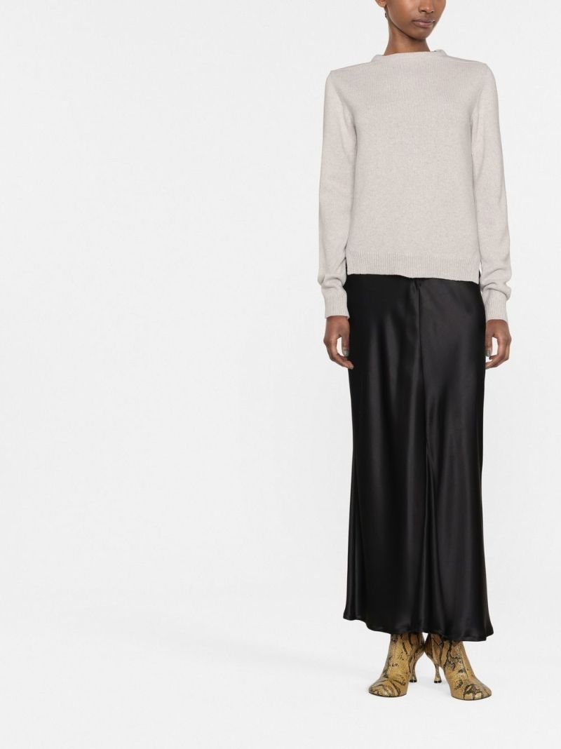Neutral Crew Neck Cashmere Sweater