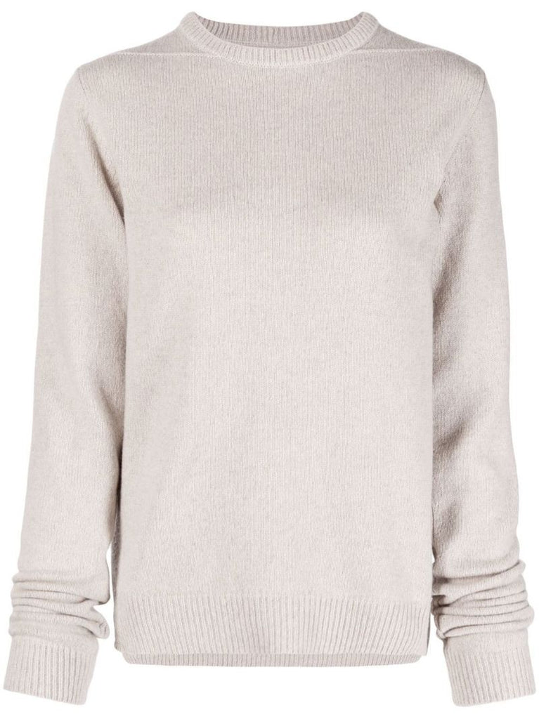 Neutral Crew Neck Cashmere Sweater