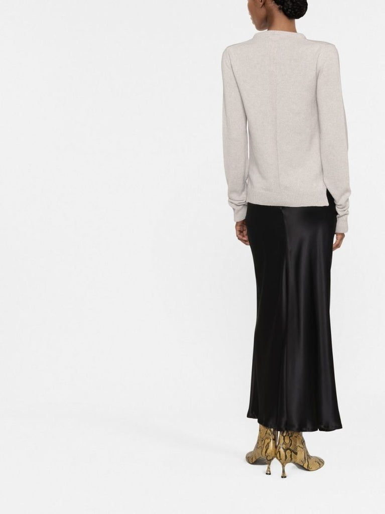 Neutral Crew Neck Cashmere Sweater