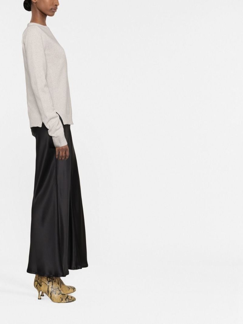 Neutral Crew Neck Cashmere Sweater