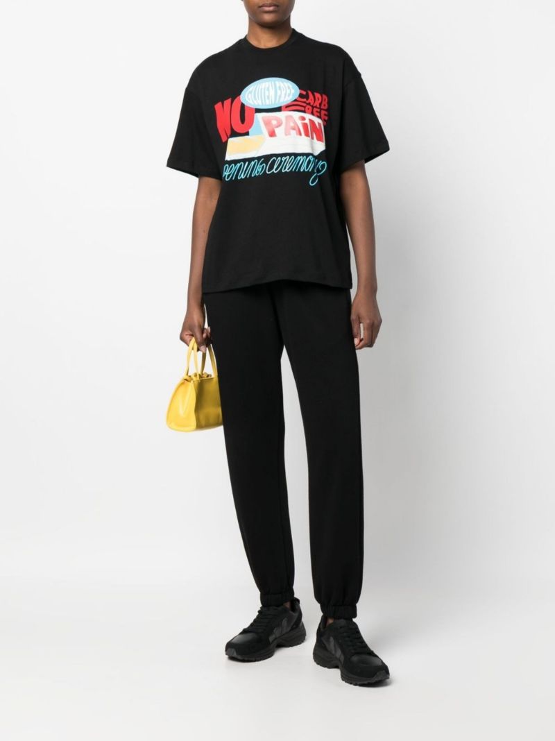 Black No Pain Print T-shirt